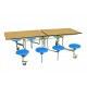 Rectangular Mobile Folding Table with 8 Seats